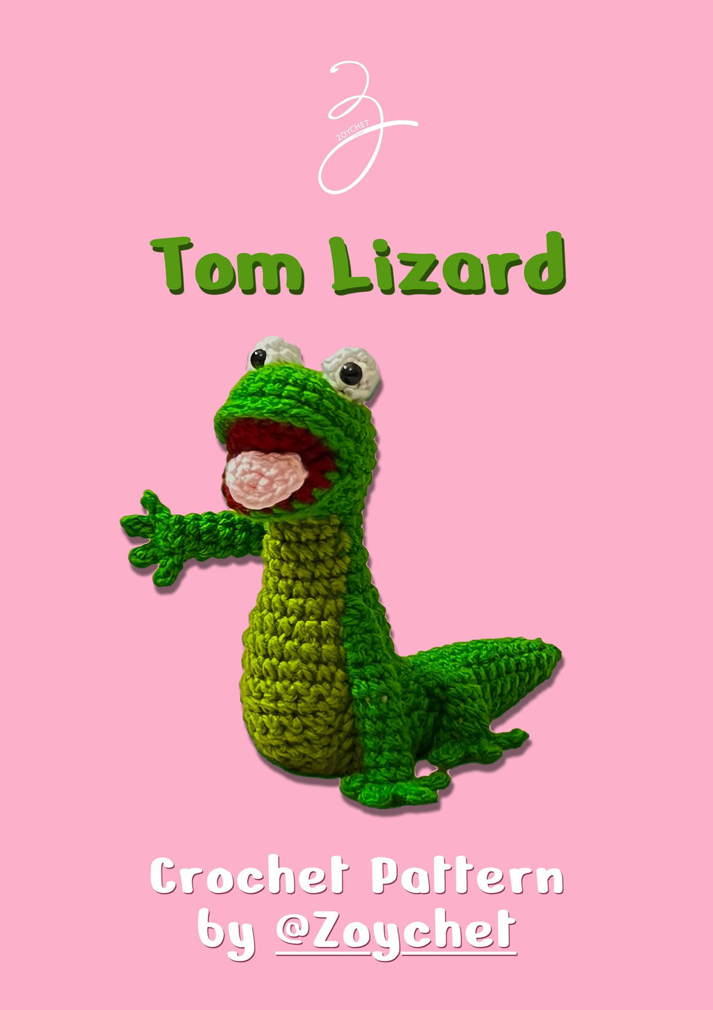 Crochet Pattern - Tom Lizard, Reptile Amigurumi Pattern, Character Replica